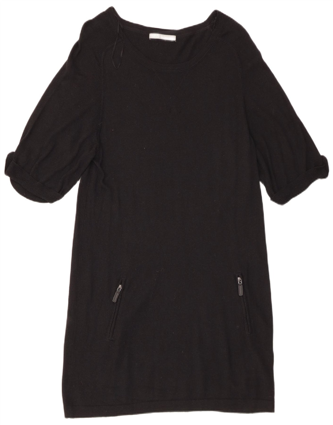 Abito maglione a maniche corte da donna Marks & Spencer UK 12 medio nero