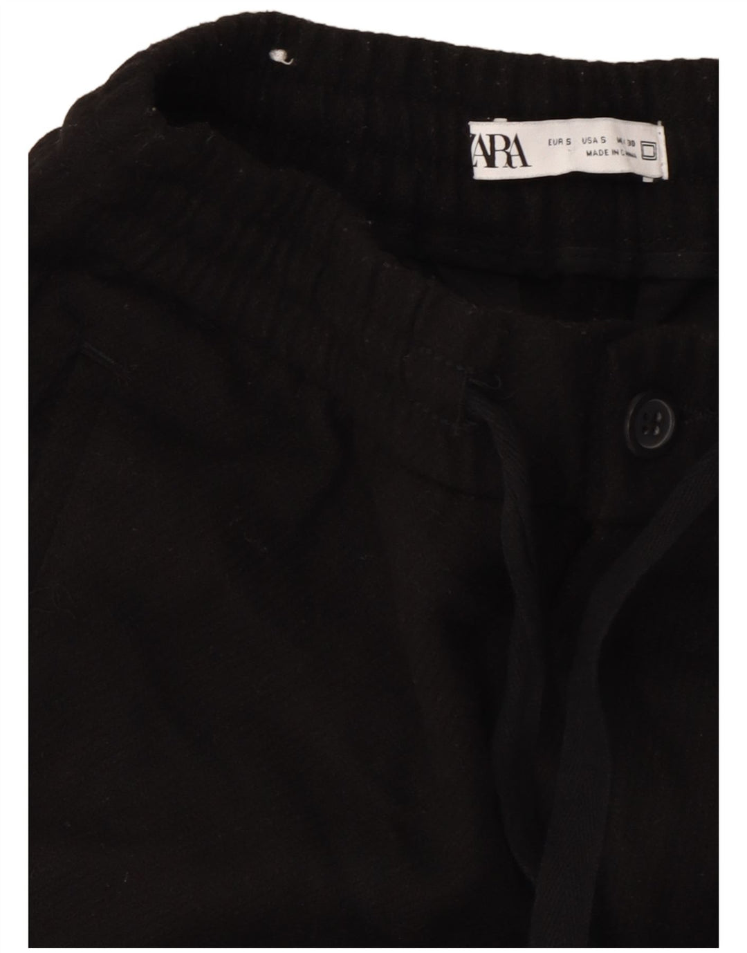 Pantaloni chino affusolati da uomo Zara piccoli W30 L26 poliestere nero