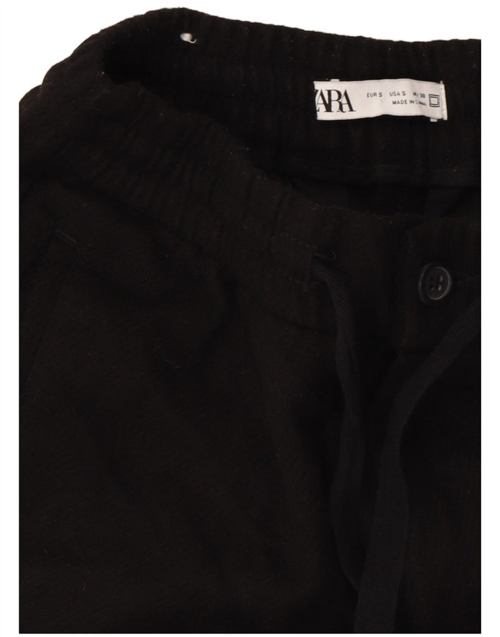 Pantaloni chino affusolati da uomo Zara piccoli W30 L26 poliestere nero
