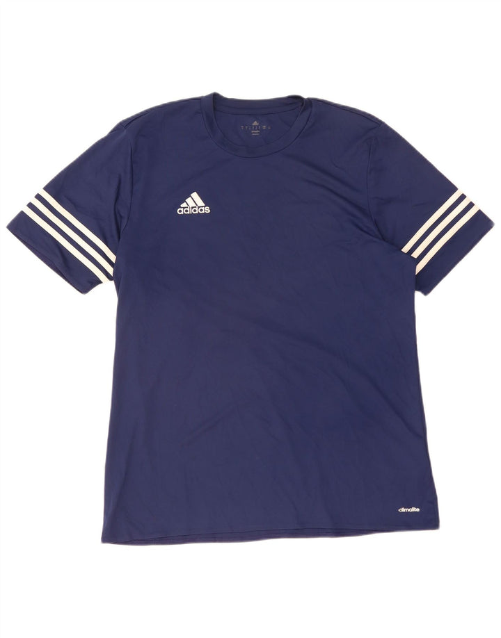 T-shirt Adidas Climalite da uomo, grande, in poliestere blu navy