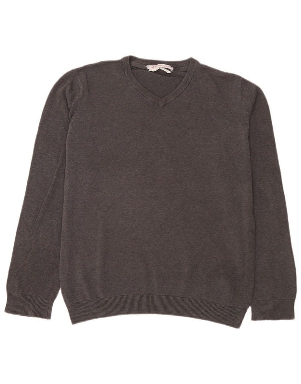 Maglione Marks & Spencer da ragazzo con scollo a V 14-15 anni in cotone grigio