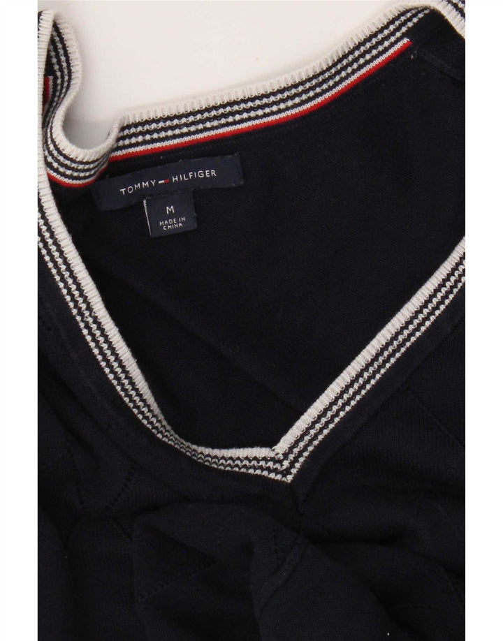 Maglione maglione con scollo a V da donna Tommy Hilfiger UK 12 Medio Blu Navy