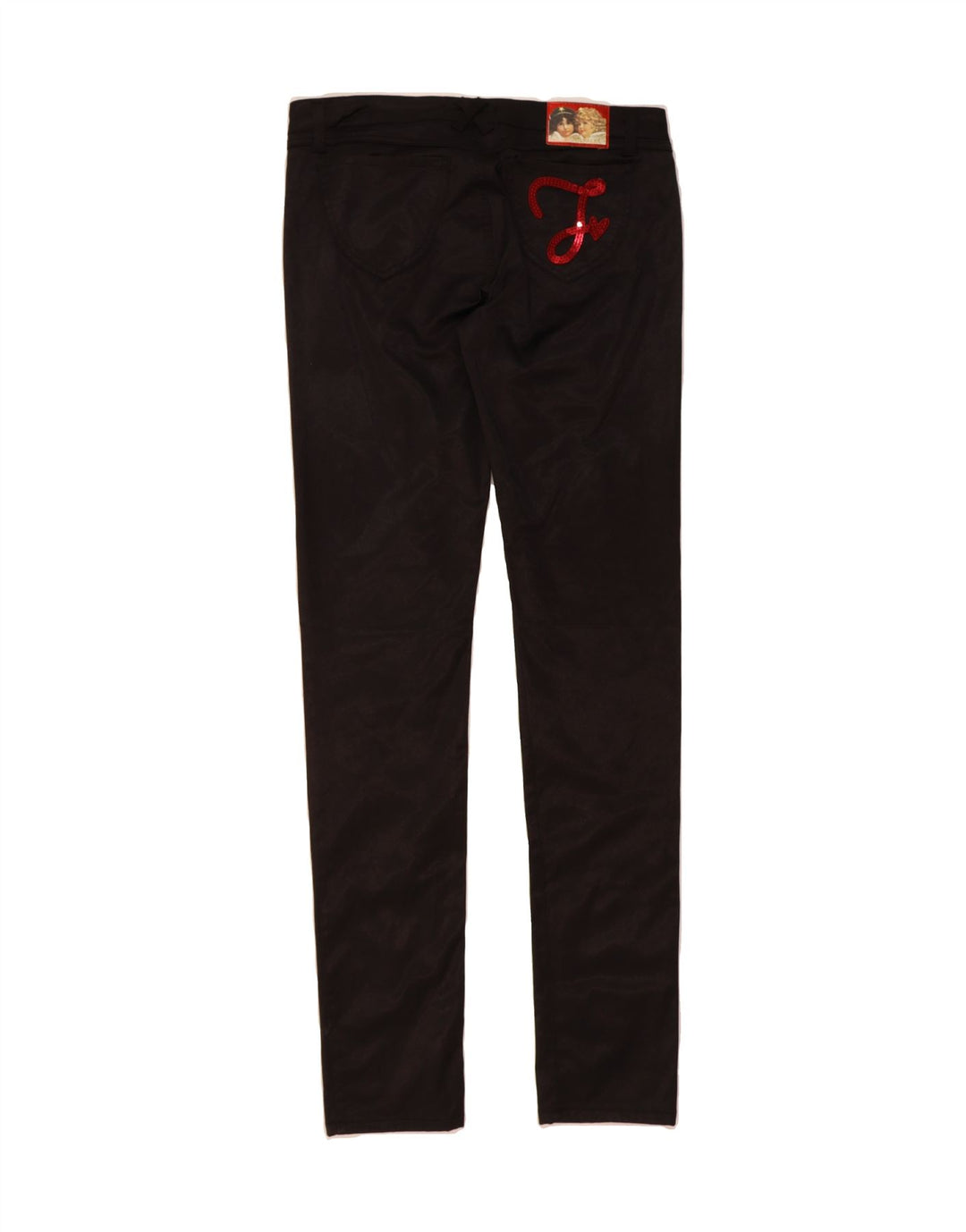 FIORUCCI Womens Slim Casual Trousers W31 L33 Black Cotton Vintage Fiorucci and Second-Hand Fiorucci from Messina Hembry 