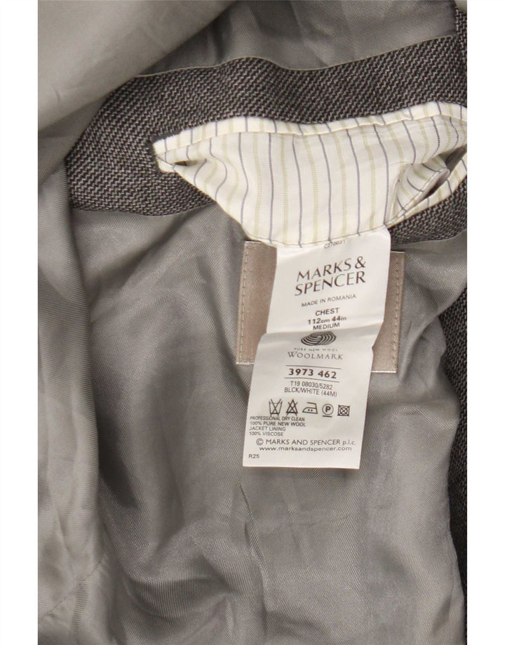 Giacca blazer a 2 bottoni da uomo Marks & Spencer UK 44 XL grigio lana vergine