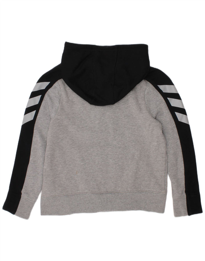Maglione con cappuccio grafico ADIDAS per ragazzi 7-8 anni piccolo in cotone color block grigio