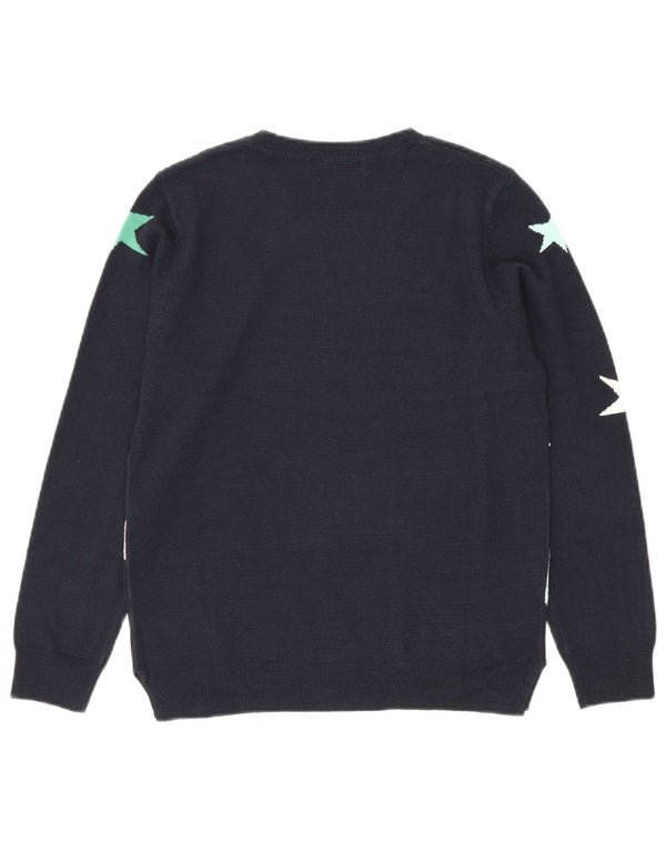 Maglione maglione girocollo da donna Marks & Spencer UK 10 piccolo blu navy