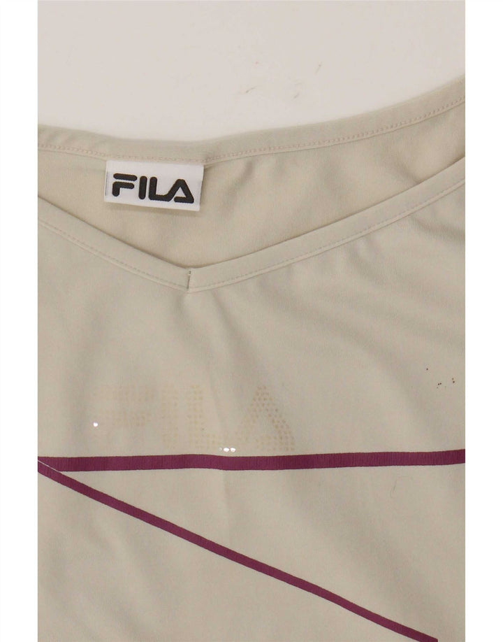 Canotta corta da donna Fila UK 14 Large Beige Poliammide