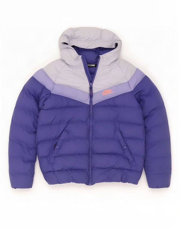 Giacca imbottita con cappuccio Nike da ragazzo 12-13 anni Large Purple Colourblock