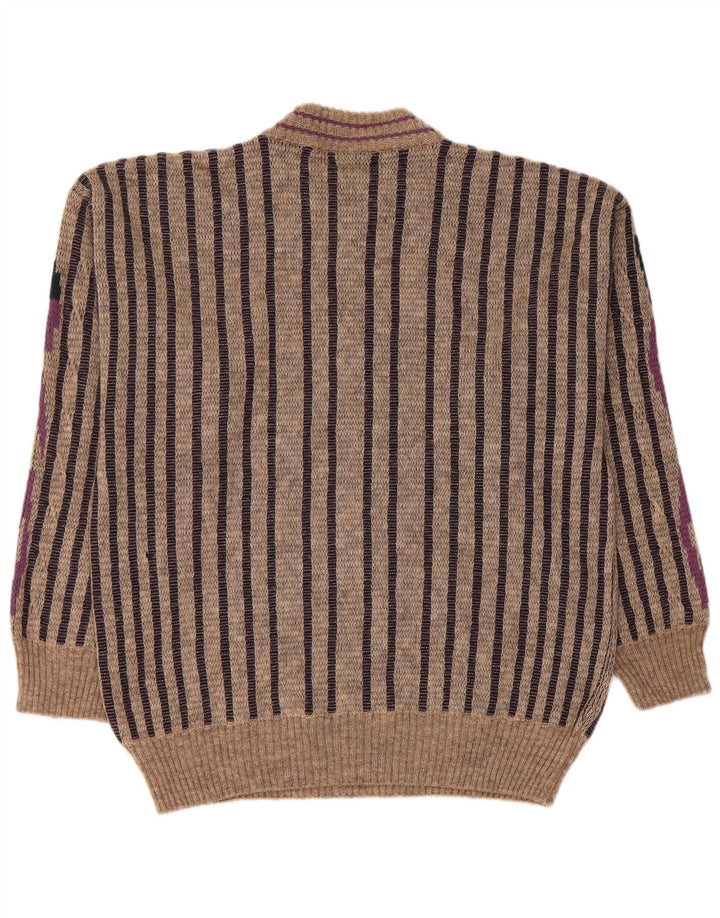 MAPIER Maglione girocollo da uomo a righe grandi grigie