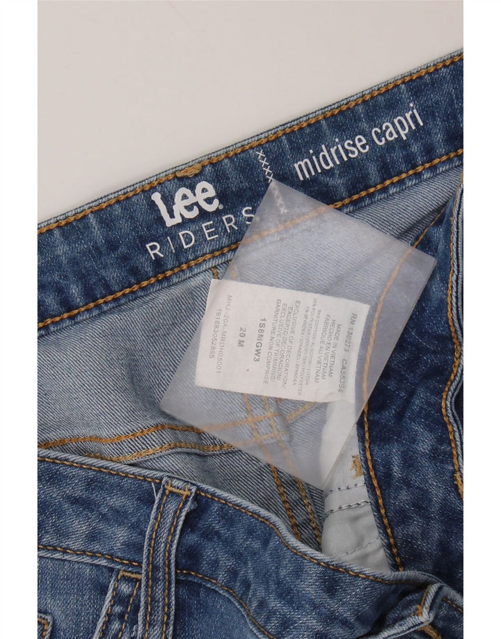 Jeans Capri da donna a vita media LEE Riders US 20 3XL W40 L23 Cotone blu