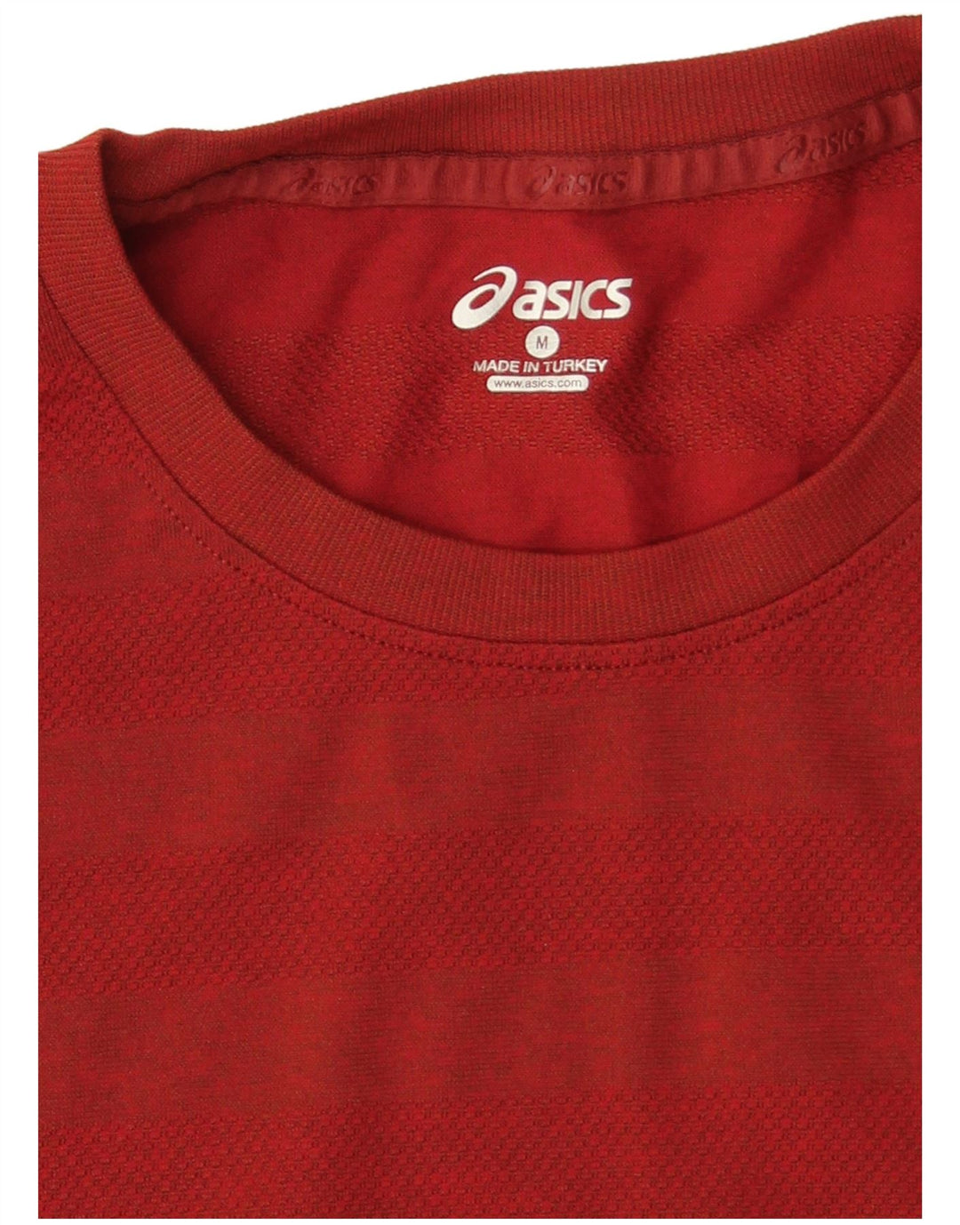 T-shirt ASICS da uomo a righe rosse medie