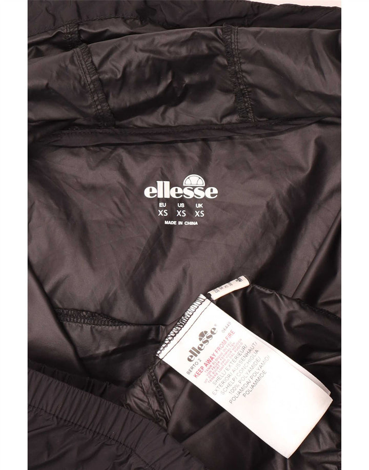 Giacca antipioggia da uomo Ellesse con cappuccio Anorak UK 34 XS nera in poliammide