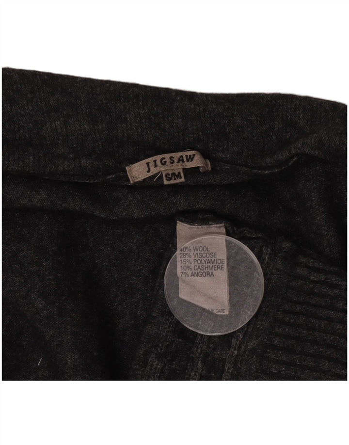 Maglione cardigan lungo da donna Jigsaw UK 10 piccolo grigio lana
