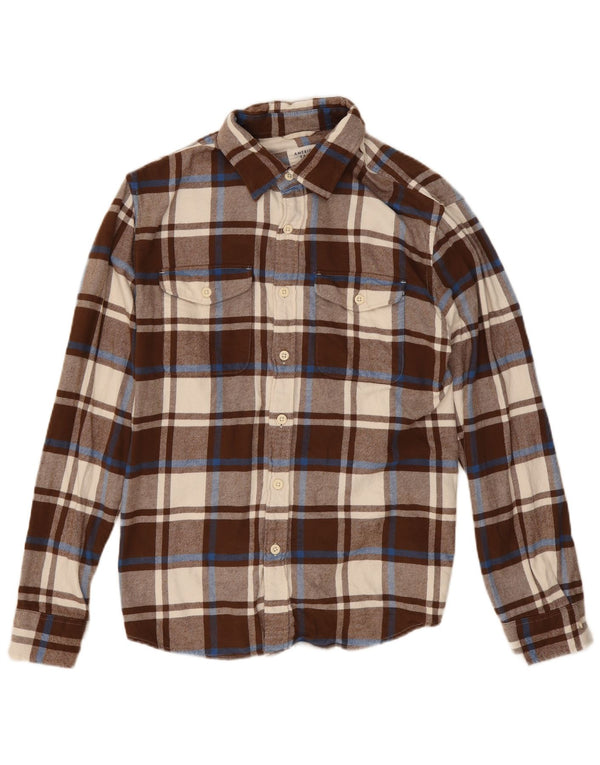 Camicia in flanella da uomo American Eagle in cotone a quadri marrone medio