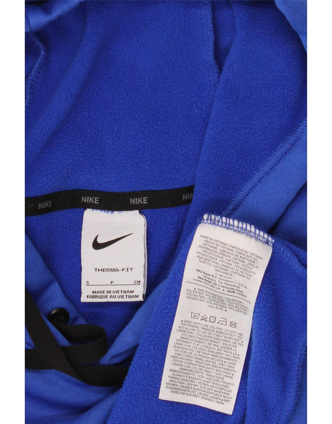 Felpa con cappuccio Nike Therma-Fit da uomo, piccola, in poliestere blu