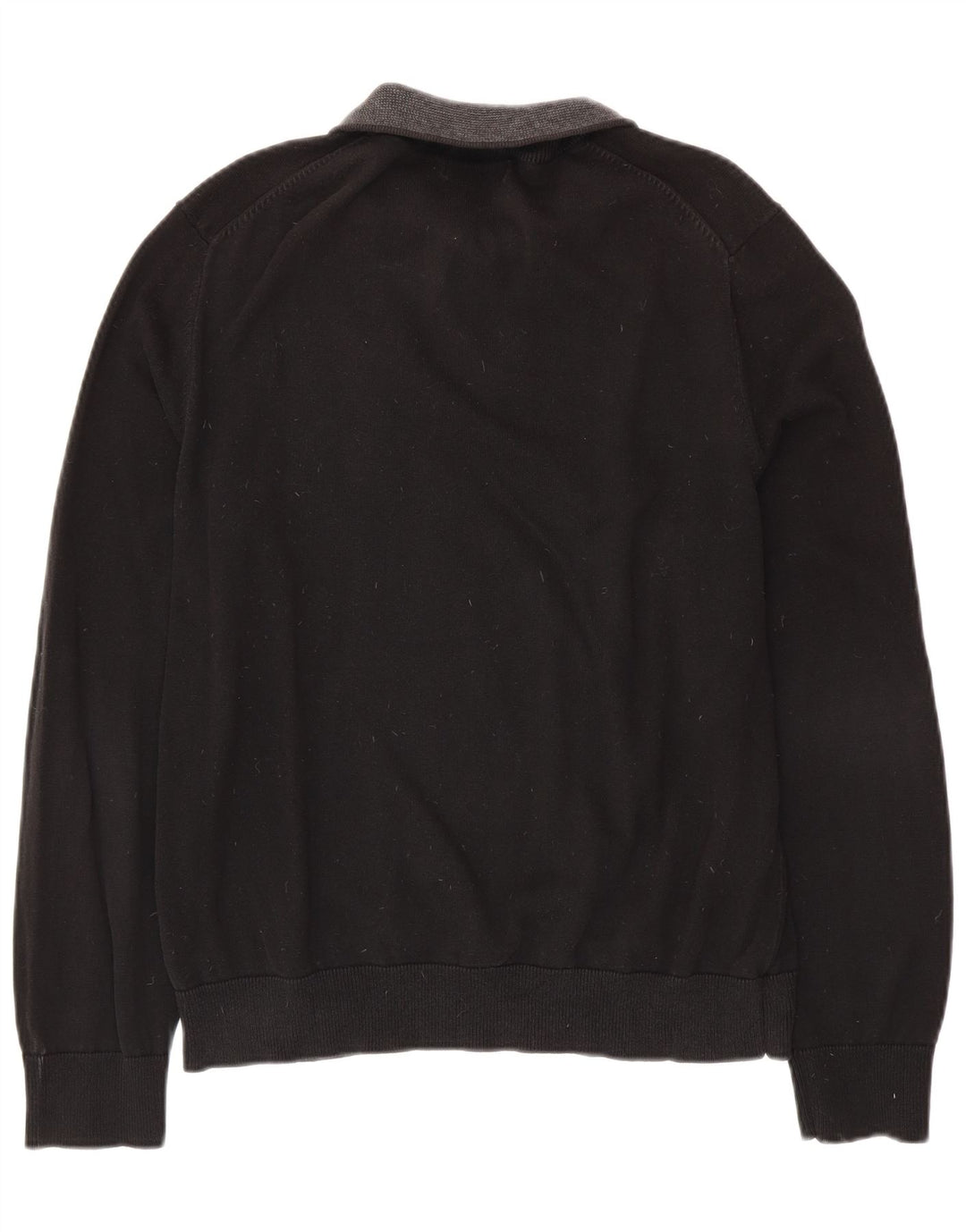 NAUTICA Maglione da uomo con zip e collo grande in cotone nero