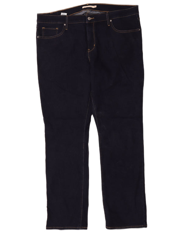 Levi's Donna 314 Shaping Straight Jeans US 18 2XL W36 L31 Blu Navy Cotone