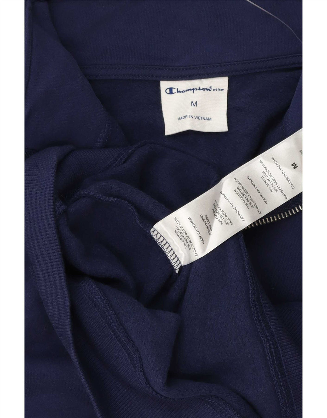 Felpa Champion da uomo con collo con zip, maglione medio, cotone blu navy
