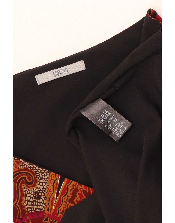 Camicetta da donna Marks & Spencer Top UK 20 2XL Poliestere nero paisley