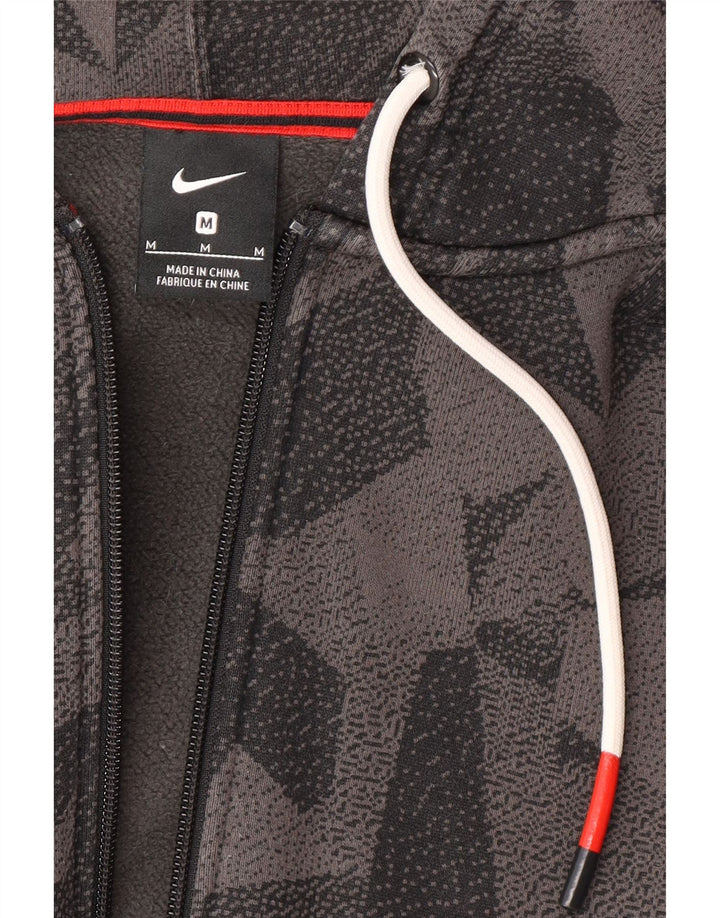 Maglione con cappuccio e zip da uomo NIKE grigio medio geometrico