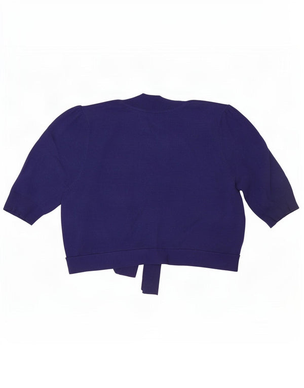Maglione cardigan a maniche corte da donna Marks & Spencer UK 14 medio blu navy