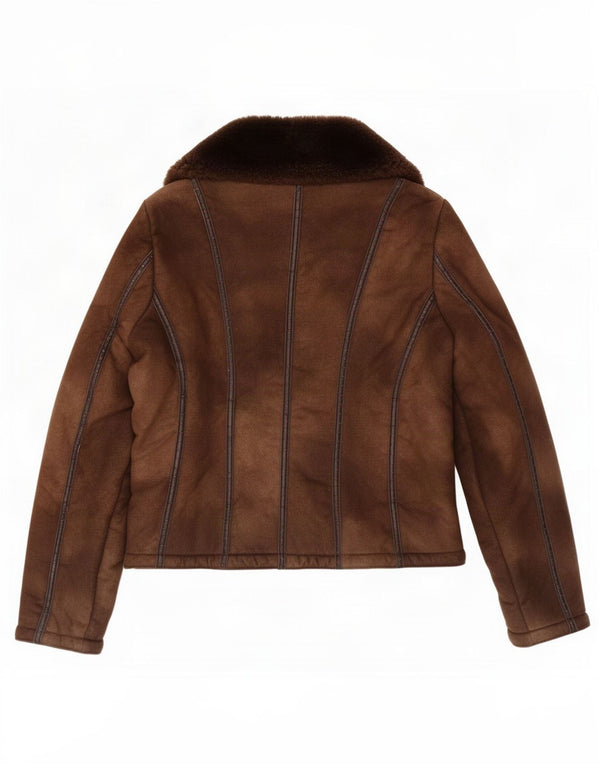 Giacca Sherpa da donna Benetton IT 46 Large in acrilico marrone