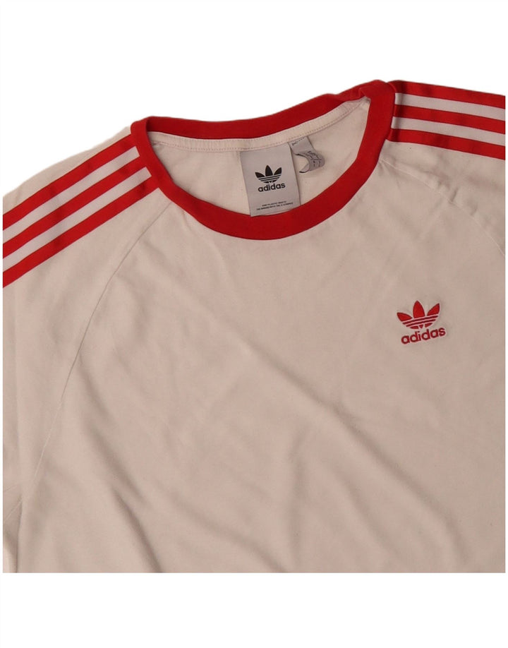 T-shirt da uomo Adidas Top grande in cotone bianco sporco