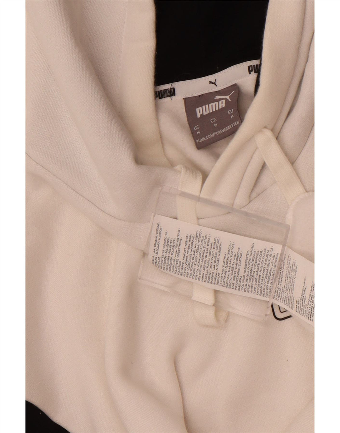 Felpa con cappuccio da uomo Puma in cotone color block bianco medio