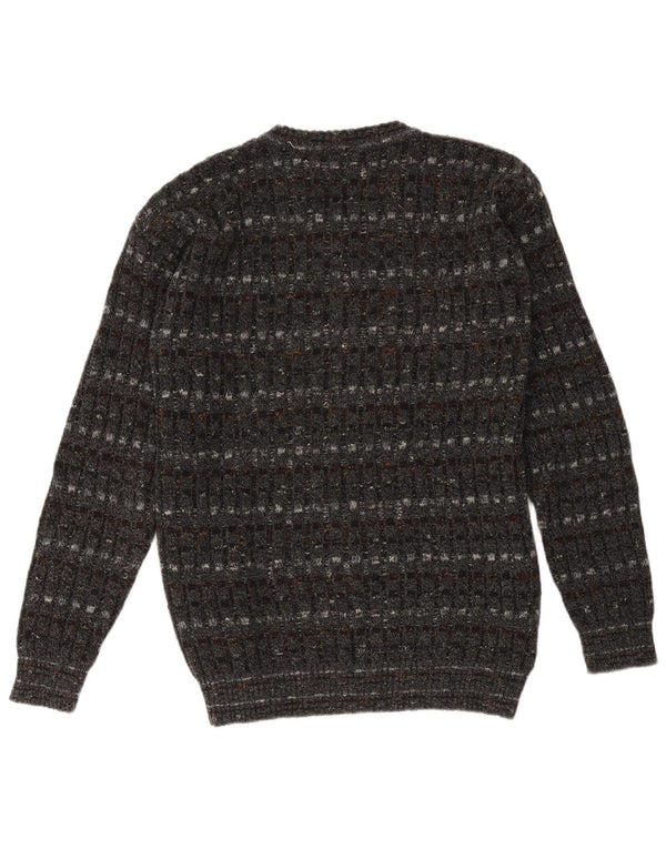 Maglione maglione con scollo a V da donna West Port UK 18 XL a righe grigie