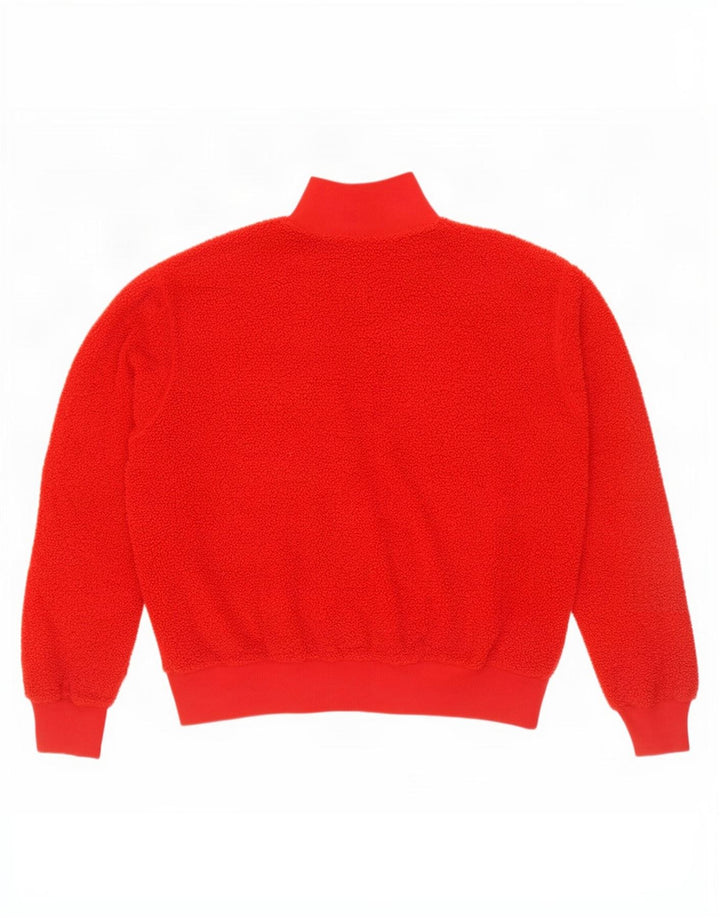 Maglione in pile oversize da donna con collo con zip Topshop UK 10 piccolo poliestere rosso