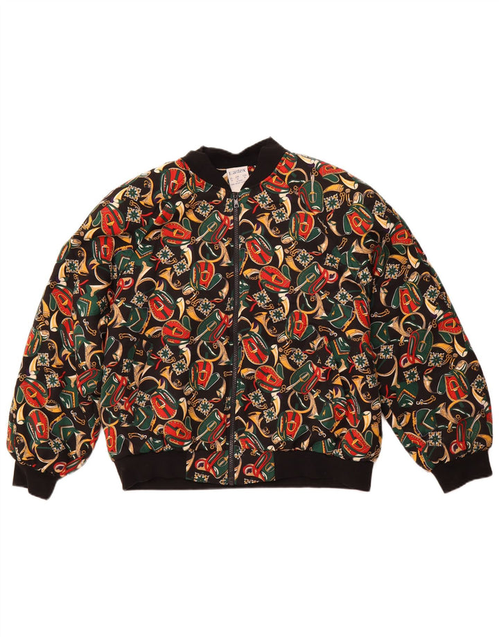 Giacca bomber grafica oversize da donna EASTEX UK 14 grande poliestere nero