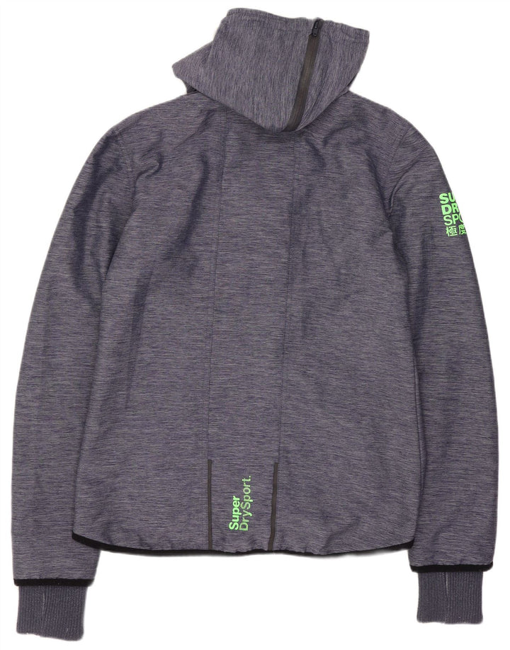 Giacca a vento con cappuccio da donna Superdry UK 14 nylon blu navy medio