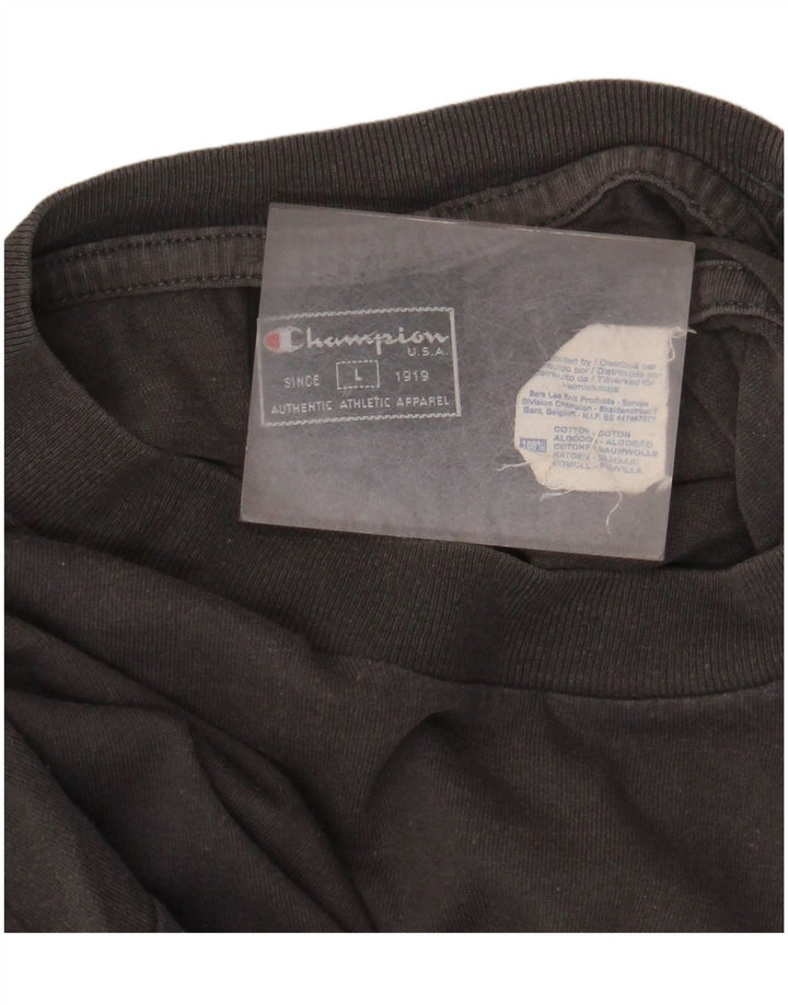 T-shirt grafica da uomo Champion Top grande in cotone grigio