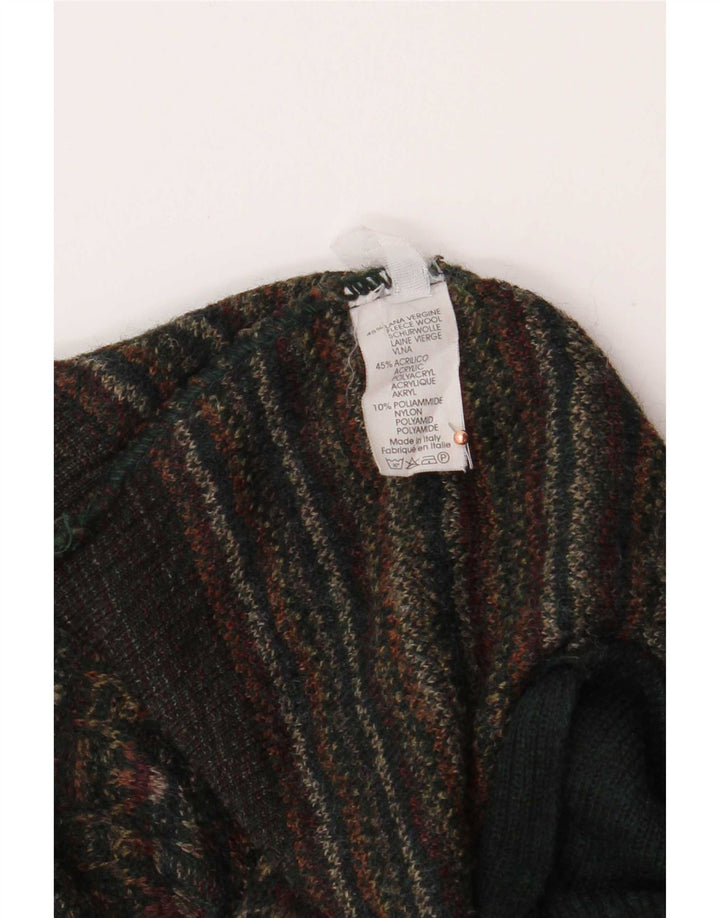 Maglione cardigan da uomo Rodes 2XL lana geometrica marrone