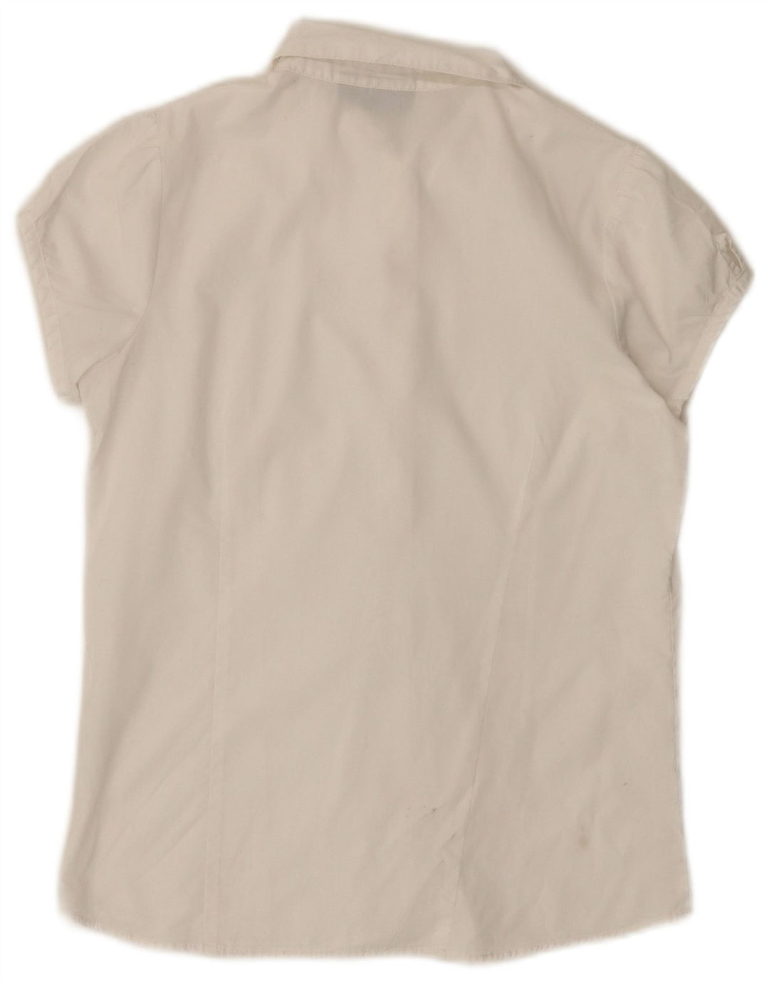 Camicetta da ragazza a maniche corte con volant sul davanti IZOD 14-15 anni grande bianca