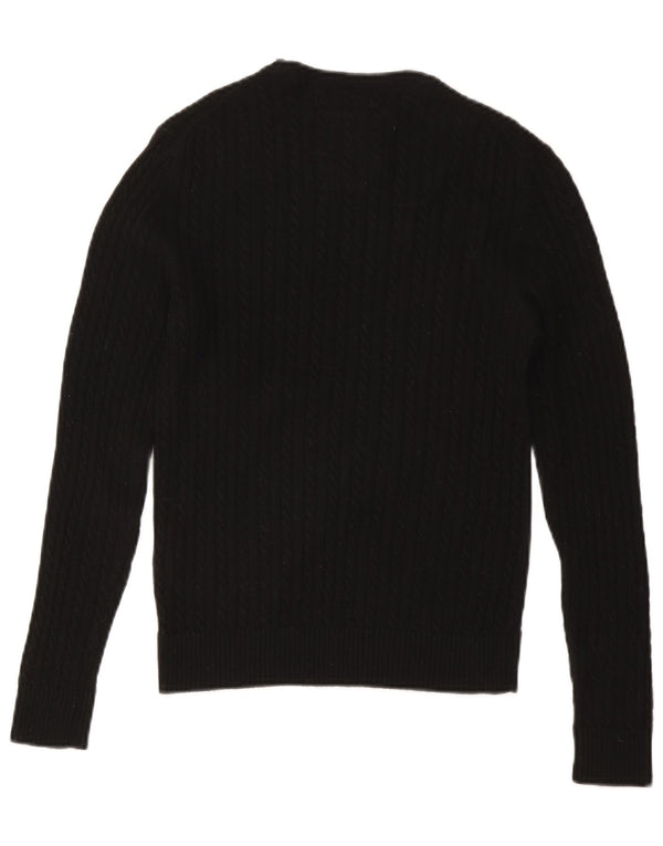 Maglione maglione girocollo da donna SUPERDRY UK 12 lana nera media