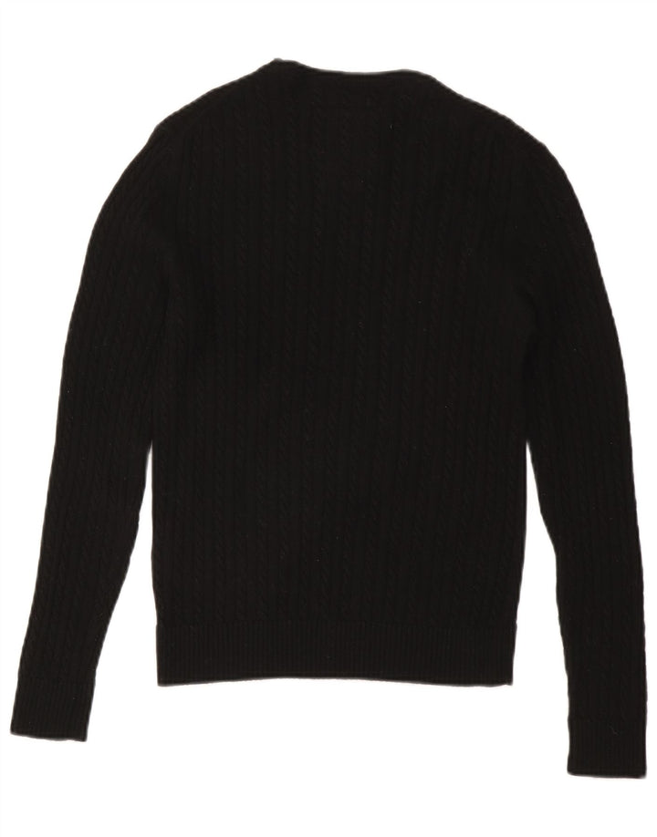 Maglione maglione girocollo da donna SUPERDRY UK 12 lana nera media