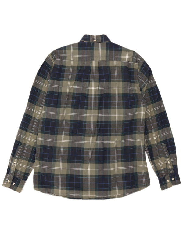 Camicia Barbour da uomo su misura in cotone a quadri verdi grandi