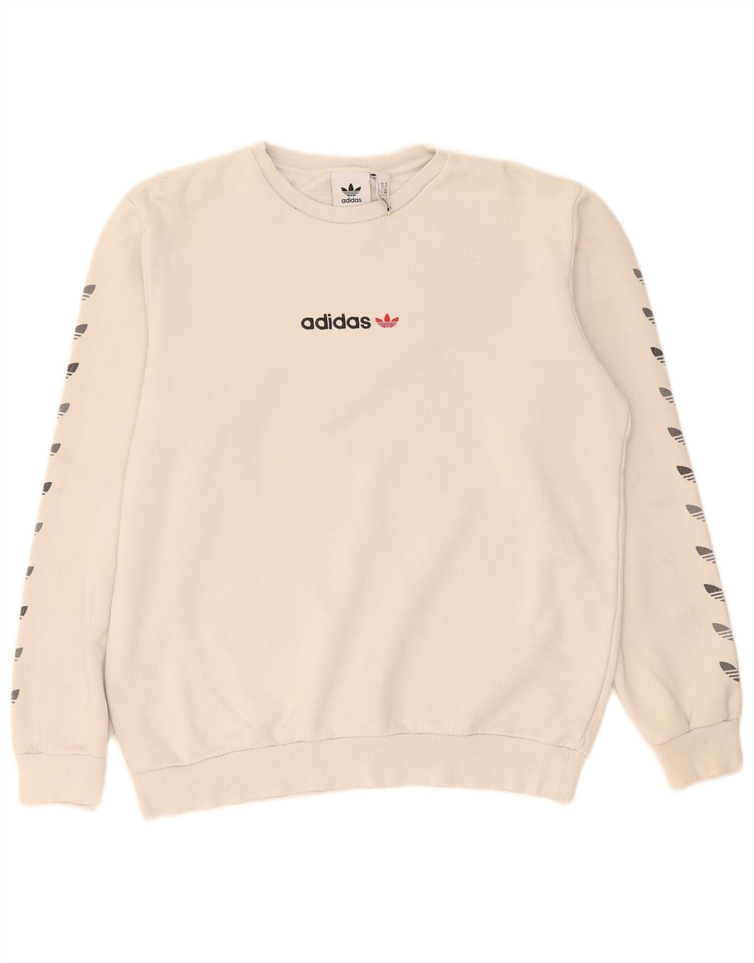 Felpa grafica da uomo Adidas Felpa in cotone beige medio
