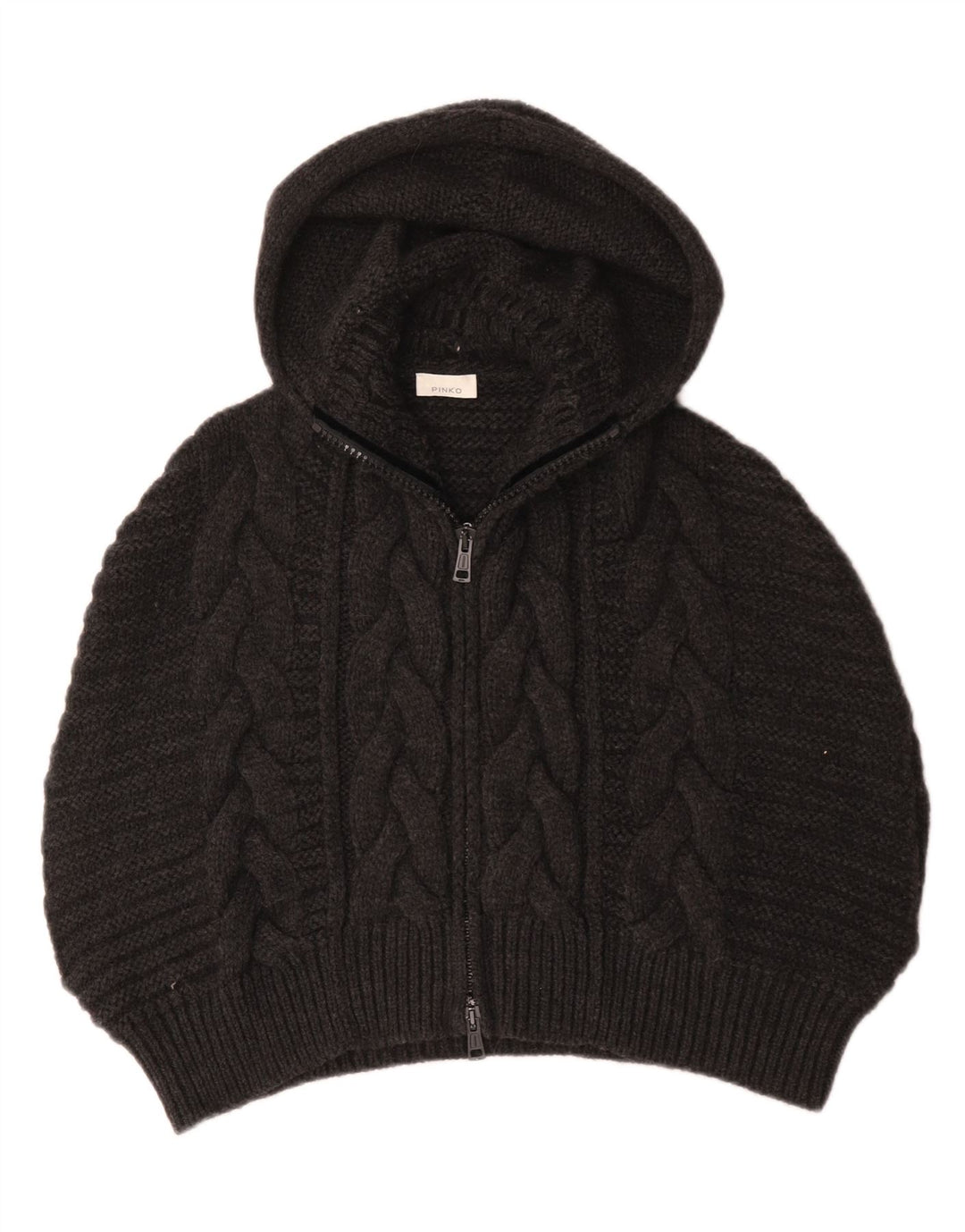 Maglione cardigan poncho con cappuccio oversize da donna Pinko UK 14 Grigio medio
