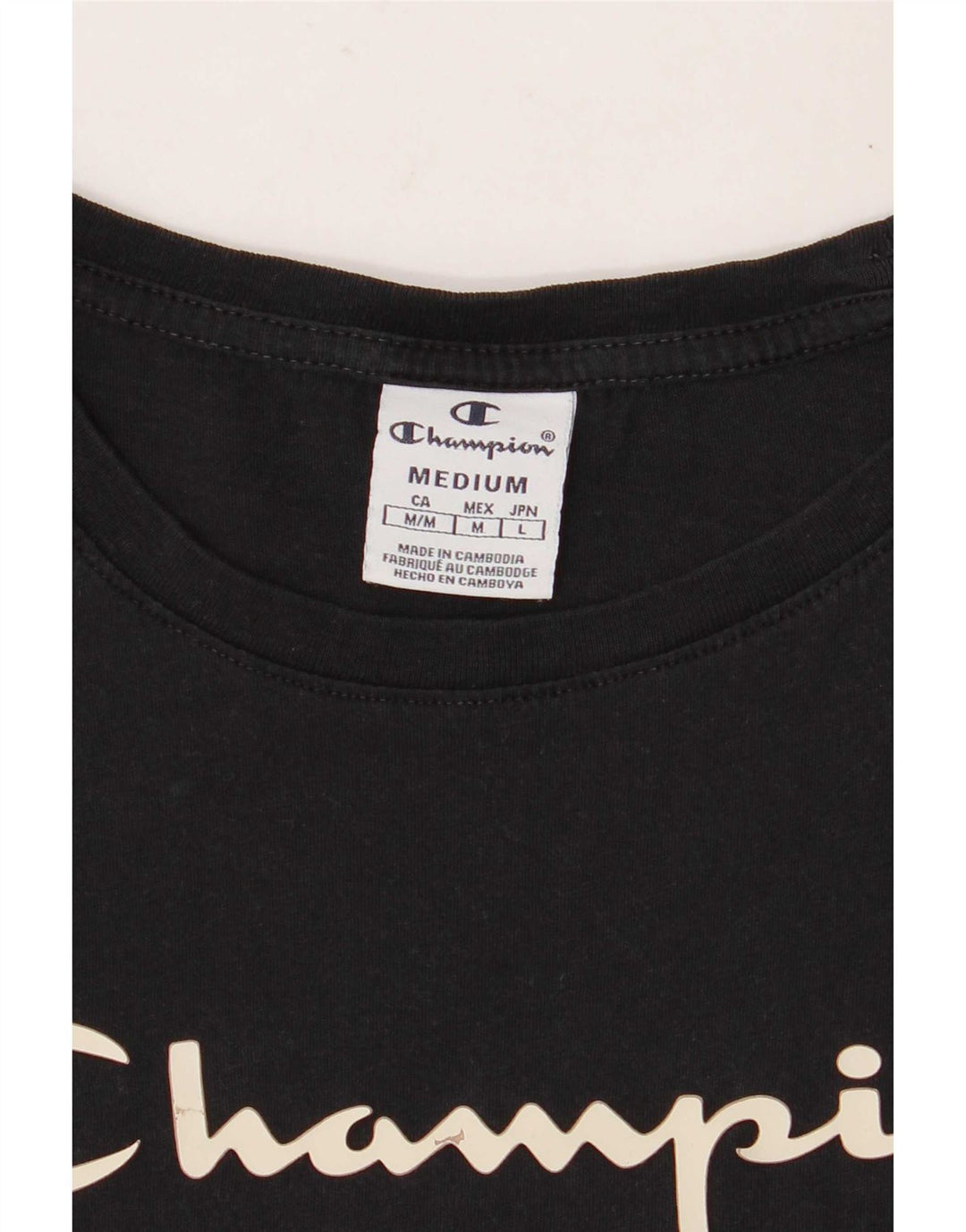 T-shirt grafica da donna Champion Top UK 12 Medium Nera