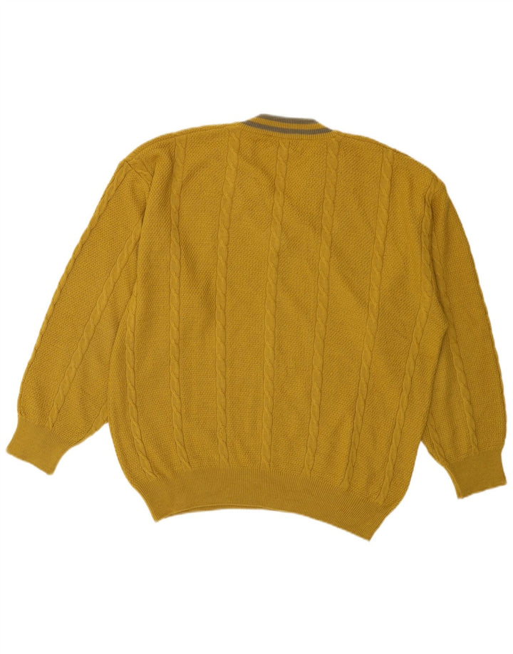 MALAGRIDA Maglione da donna oversize con scollo a V US 6 Lana giallo medio