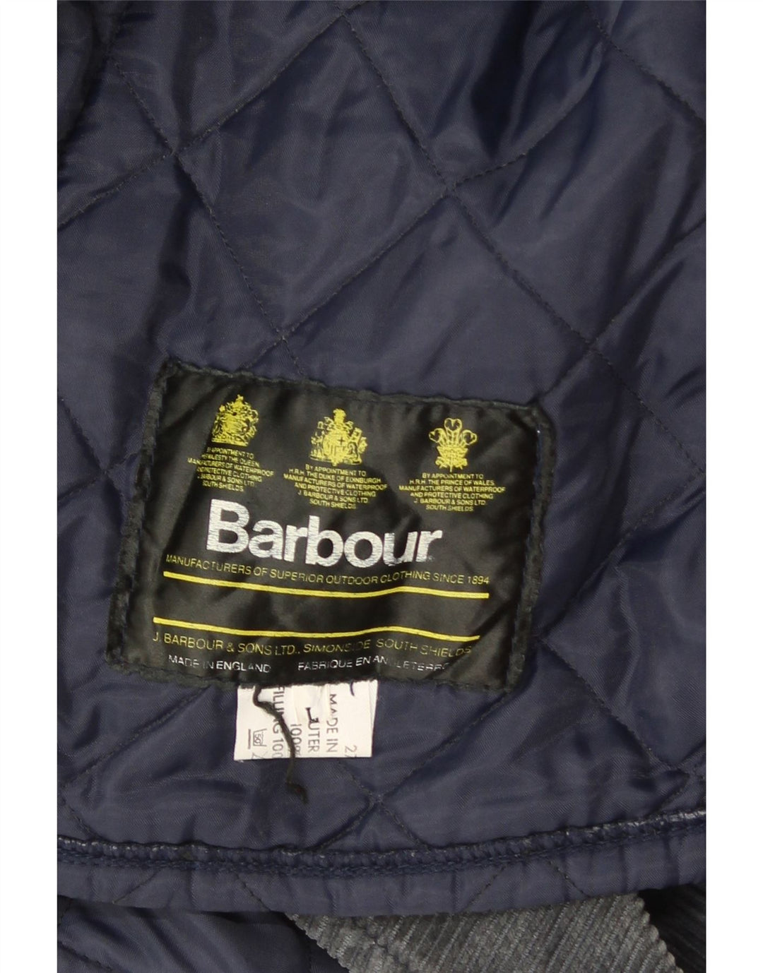 Giacca trapuntata da uomo Barbour UK 40 Large in nylon blu navy