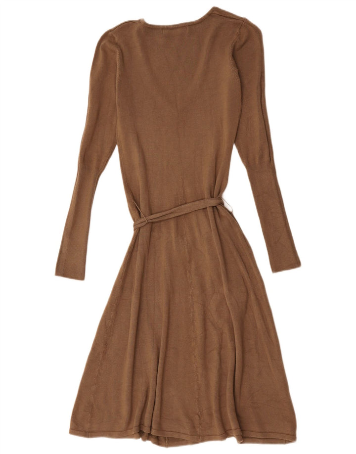 Abito maglione a maniche lunghe da donna Zara UK 12 Marrone medio