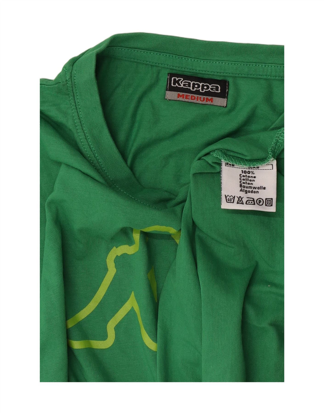 T-shirt grafica da uomo Kappa Top in cotone verde medio