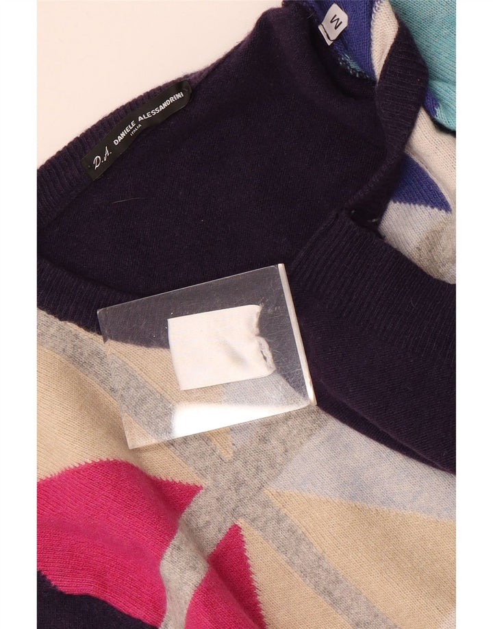 Maglione maglione girocollo da uomo Daniele Alessandrini viola medio
