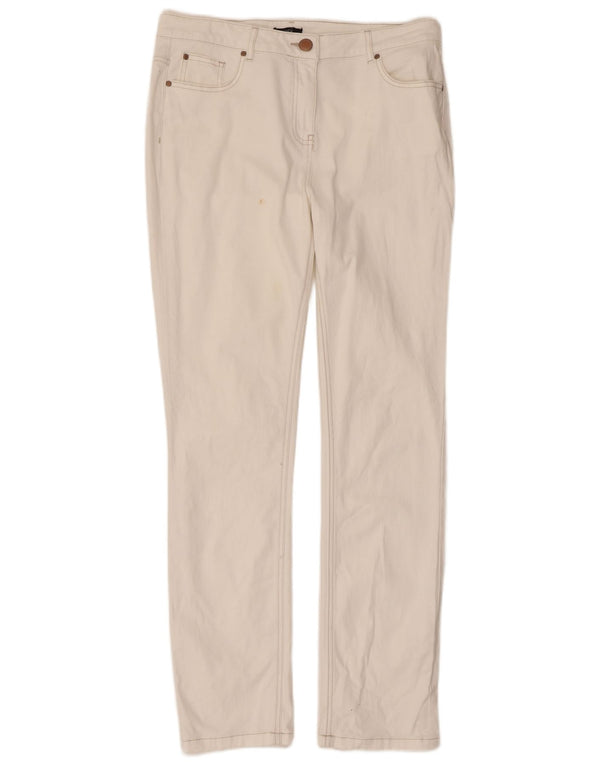 Pantaloni casual slim da donna M&Co UK 12 Medium W32 L30 Cotone bianco