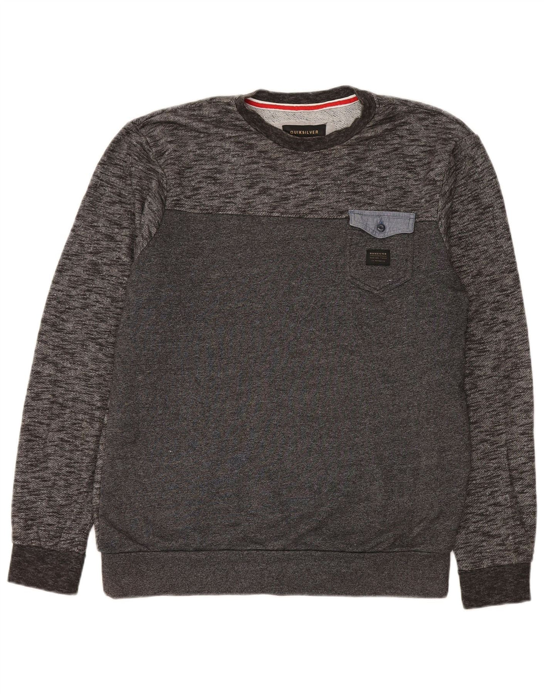 Felpa da uomo Quiksilver Maglione grande cotone chiazzato grigio