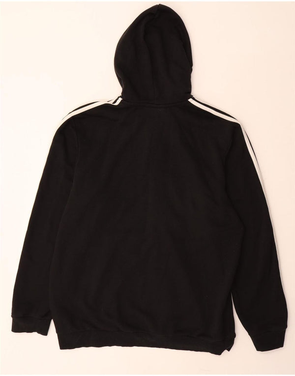 Maglione con cappuccio e zip da uomo ADIDAS XL in cotone nero