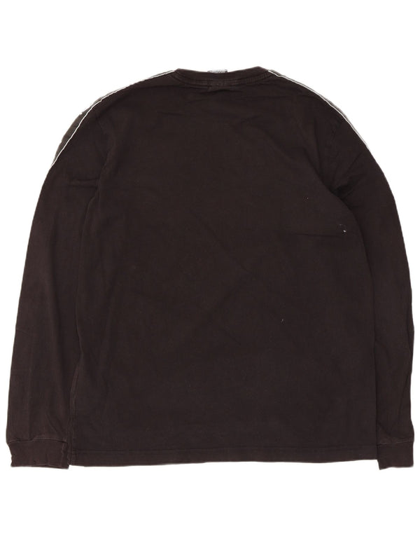 Champion Top grafico da uomo a maniche lunghe in cotone nero grande